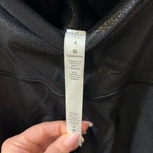 Black 7/8 lululemons. Faux leather. Worn 2x